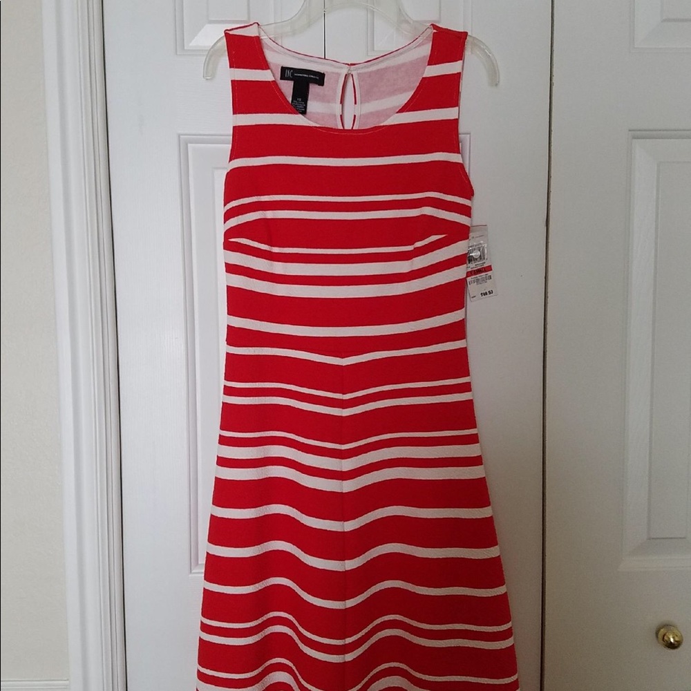 White and red stripe dress size XS